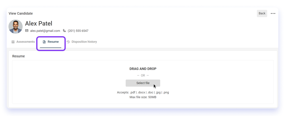 Update a candidate's resume 1.png