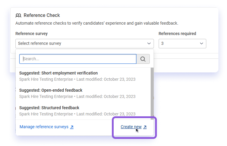 Reference Check Survey